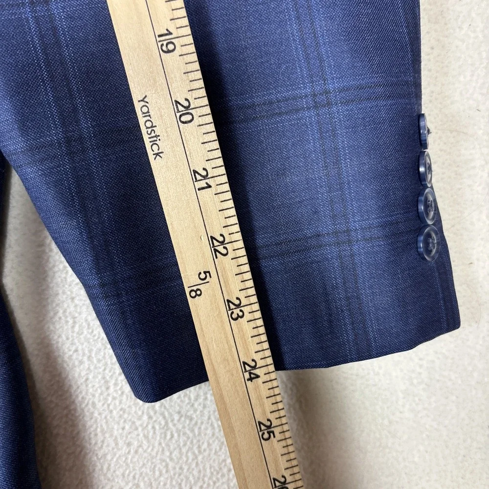 Oak‎ Hill Premium Blazer Mens Sz 54R Sport Coat Blue Plaid Wool Blazer Jacket